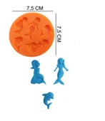 ŞEKER HAMUR KALIBI SİLİKON DENİZKIZI 7,5*7,5 CM - 1