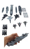 Oyuncak Savaş Gemisi ve Denizaltı Savaş Gemisi Savaş Uçağı ve Deniz Donanması Komple Set - 3