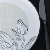Keramika Keraart Shade Flowers Nordic Pasta Tabağı 22 Cm 6 Adet 21848 - 4