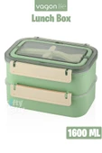 Vagonlife Bento Lunch Box 1600 ML 2 Kat Yeni Nesil Sefer Tası Paslanmaz Çelik -FFLBOX2221 - 12
