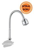 WUVERA Oynar Başlıklı 2 Krom Kubar Fonksiyonlu Spiral Musluk Başlığı - 3