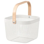 IKEA Rısatorp Dekoratif Çelik Beyaz Sepet Kutu Beyaz 25x26x18 Cm - 1