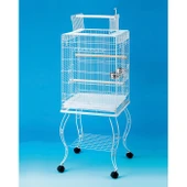 Papağan Kafesi Sehpalı Beyaz 51x51x129 Cm - 1