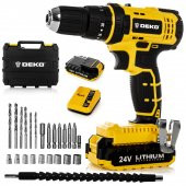Deko 24 V 5 Ah Darbeli Çift Akülü Vidalama Matkap + 27 Parça Set - 2