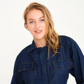 Şensel, Yazlık Kot Tulum, Lacivert -55E1445- İş Elbisesi, UNISEX - 5