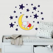 Uyuyan Fil Duvar Sticker, Çocuk Odası Sticker,Duvar Dekorasyonu - 1