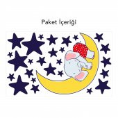 Uyuyan Fil Duvar Sticker, Çocuk Odası Sticker,Duvar Dekorasyonu - 2