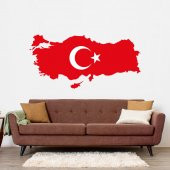 Türkiye Haritası 2 Duvar Sticker, Duvar Dekorasyonu, Duvar Çıkartması - 1