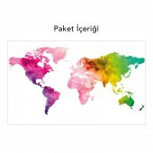 Dünya Haritası 2 Duvar Sticker, Duvar Çıkartması, Çocuk Odası Sticker DP-1673 - 2