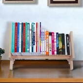 Masaüstü Kitaplık Ahşap Kitap Rafı Banyo Havlu Çok Amaçlı Organizer Düzenleyici - 8
