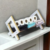Masaüstü Kitaplık Ahşap Kitap Rafı Banyo Havlu Çok Amaçlı Organizer Düzenleyici - 1