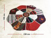 Kırkyama Çiçek Desen Kilim Orta Halısı 150x150 cm XHE0054 - 3