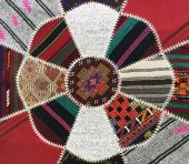 Kırkyama Çiçek Desen Kilim Orta Halısı 150x150 cm XHE0054 - 5