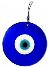 Mavi Renk 16 Santimetre El Yapımı Nazar Boncuğu Duvar Süsü thumbnail 2