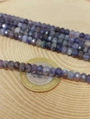 Su Safiri (İyolit) Taşı Rondela Faset Kesim 3.5*5mm Dizi (53104) - 2