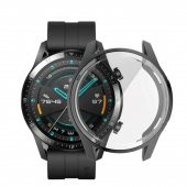 Huawei GT 2- Honor Magic Watch 2 46mm Siyah Yumuşak Silikon Kılıf - 1