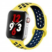 Apple Watch 2 3 4 5 6 - 38mm Silikon Spor DELİKLİ Kordon Kayış - 4