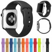 Apple Watch 2 3 4 5 6 - 42mm Silikon Kordon Kayış (M-L) - 1
