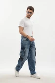 Erkek Kargo Cepli Jean Pantolon - 5