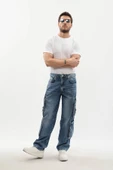 Erkek Kargo Cepli Jean Pantolon - 1