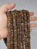Hindistan Cevizi Kabuğu Ahşap Dizi Yassı Kare Kesim 4*8mm (53058) - 1