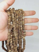 Hindistan Cevizi Kabuğu Ahşap Dizi Yassı Kare Kesim 3.5*5mm (53064) thumbnail 1