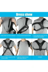 Tam Ortopedik Dik Duruş Korsesi Bayan Erkek Bel Sırt Kamburluk Önleyici Korse Dik Durmak thumbnail 7