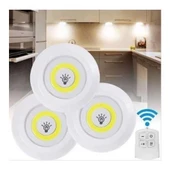 Uzaktan Kumandalı Pilli üçlü Spot Led Lamba Güçlü Beyaz Işık-2Adet - 4