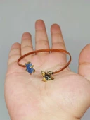 Safir Taşı Çiçek Motifli Bakır Bileklik (53040) thumbnail 1