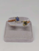 Safir Taşı Çiçek Motifli Bakır Bileklik (53040) thumbnail 2