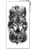 Hayal Sepeti Geçici Dövme 9,5x19CM Tattoo Minimal Tattoo Aksesuar Şık  KURT MODELİ - 1