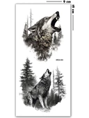 Hayal Sepeti Geçici Dövme 9,5x19CM Tattoo Minimal Tattoo Aksesuar Şık  ULUYAN KURT MODELİ - 1
