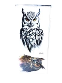 Hayal Sepeti Geçici Dövme 9,5x19CM Tattoo Minimal Tattoo Aksesuar Şık  BAYKUŞ MODELİ - 5