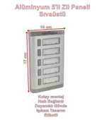 ENDER Işıksız 5li Etiketli Alüminyum Zil Paneli 5 Butonlu thumbnail 2