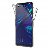 Huawei Y7 2019 360 Derece Şeffaf Silikon Kılıf Komple Koruma - 3