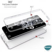 Samsung Galaxy S20 Plus 360 Derece Şeffaf Silikon Kılıf Komple Koruma - 3