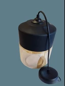 VİTO RAİNA ART BÜYÜK SİYAH AMBER E-27 CAM TEKLİ AVİZE - 3