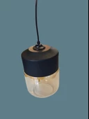 VİTO RAİNA ART BÜYÜK SİYAH AMBER E-27 CAM TEKLİ AVİZE - 4