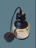 VİTO RAİNA ART KÜÇÜK SİYAH AMBER E-27 CAM TEKLİ AVİZE - 1