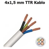 HÜNKA 4x1.5mm TTR Elektrik Kablosu BEYAZ (Çok Telli Esnek Kablo) - 1