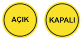 Açık - Kapalı Yazısı (35 cm ) - 3