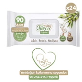 Baby Turco Doğadan Yenidoğan Islak Bebek Havlusu 24X90 Yaprak - 1