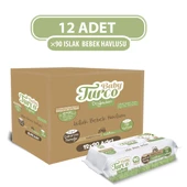 Baby Turco Doğadan Yenidoğan Islak Bebek Havlusu 12X90 Yaprak - 2