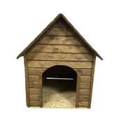 Reyo Pet Suya Soğuğa Dayanıklı Büyük Boy Ahşap Köpek Kulübesi Sokak Köpek Evi 100x100x78 cm Ceviz - 2