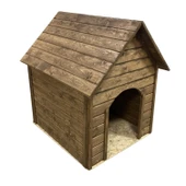 Reyo Pet Suya Soğuğa Dayanıklı Büyük Boy Ahşap Köpek Kulübesi Sokak Köpek Evi 100x100x78 cm Ceviz - 1