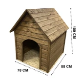 Reyo Pet Suya Soğuğa Dayanıklı Büyük Boy Ahşap Köpek Kulübesi Sokak Köpek Evi 100x100x78 cm Ceviz - 4