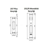 Kale 252/R monoblok ve 257 plus çelik kapı kilidi için KARŞILIK takımı - 2