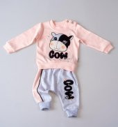 Kız Bebek Sevimli İnek, Cow Baskılı 2li Takım 6451 - 10