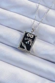 316L Çelik Zincir Gümüş Renk Zirkon Taşlı Sonsuzluk Figürlü Tarot Kolye - TJ-BKO9251 - 1