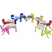 Çocuk Masa Sandalye Takımı Yeşil Alfabe 1-3 Yaş İçin thumbnail 3